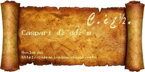 Caspari Ádám névjegykártya